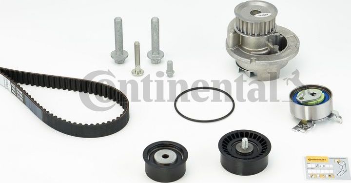 Помпа (водяной насос) с комплектом ремня ГРМ ContiTech. Артикул CT873WP2
