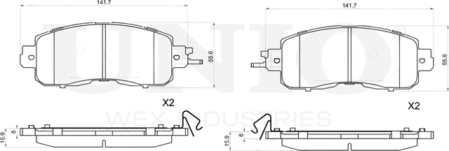 Колодки тормозные дисковые, комплект (Unio). Артикул BRP-20457