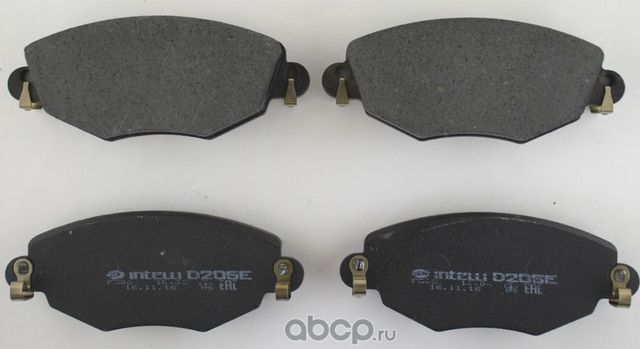 Колодки дискового тормоза передние для автомобилей (Intelli). Артикул D205E