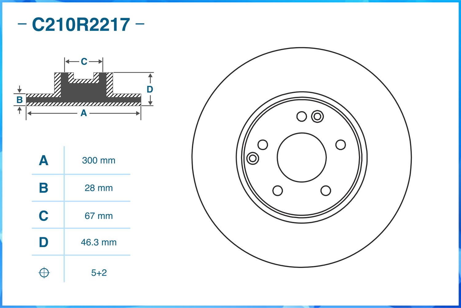 Диск тормозной передний (Cworks). Артикул C210R2217