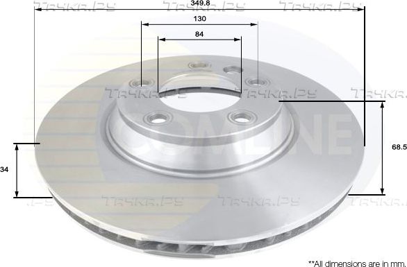Тормозной диск Comline COATED передний левый для Volkswagen Touareg I 2002-2010. Артикул ADC1459V