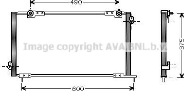 Радиатор кондиционера (конденсатор) AVA (алюминий). Артикул HD5105