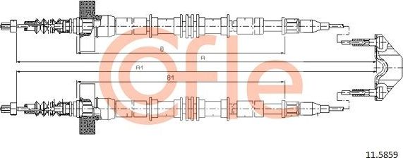 Трос ручника (тросик ручного тормоза) Cofle задний для Chevrolet Corsa 1994-2002. Артикул 92.11.5859