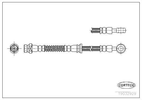 Тормозной шланг Corteco передний для Mitsubishi Galant VIII 1996-2004. Артикул 19032929