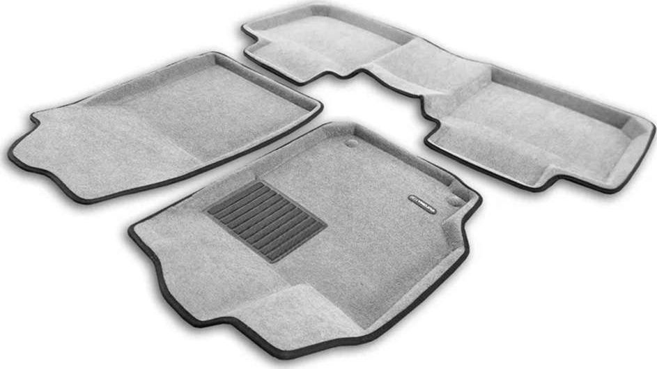Коврики текстильные Euromat 3D Business для салона Toyota Camry 50, 55 (V50, V55, XV50, XV55) рестайлинг 2014-2017 Светло-серые. Артикул EMC3D-005104S