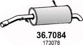 Глушитель Asso для Peugeot 207 I 2006-2013. Артикул 36.7084