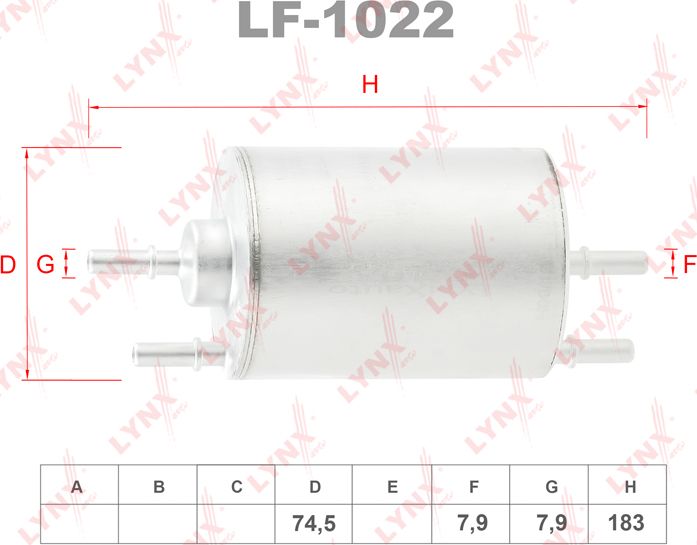 Топливный фильтр LYNXauto. Артикул LF-1022