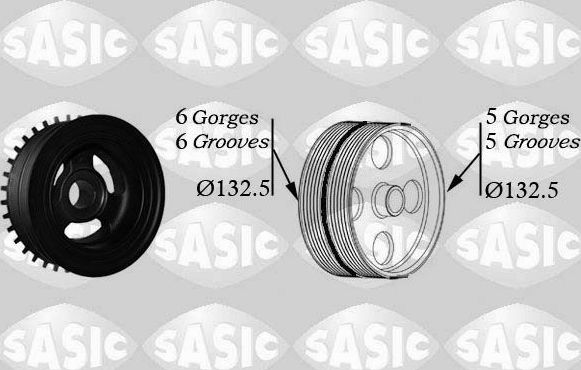 Шкив коленвала Sasic для Ford Focus II 2004-2012. Артикул 2156068