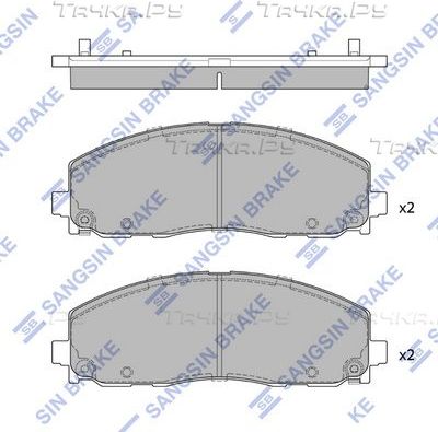 Тормозные колодки Sangsin Hi-Q передние для Fiat Freemont 2011-2016. Артикул SP4323