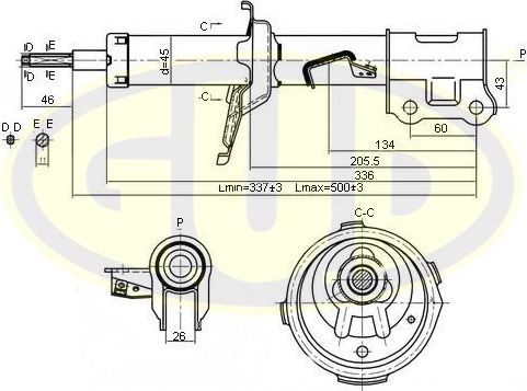 Амортизатор G.U.D.. Артикул GSA332501