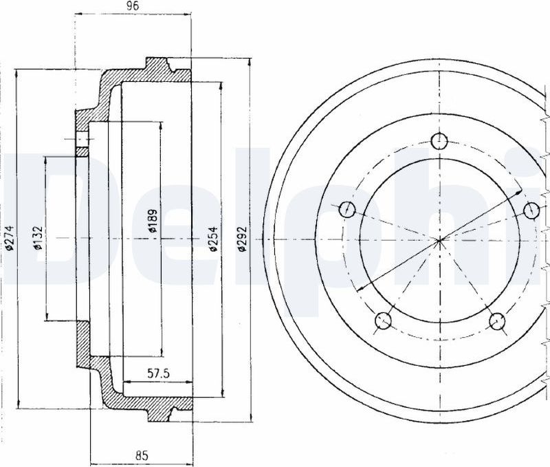 Тормозной барабан Delphi. Артикул BF316