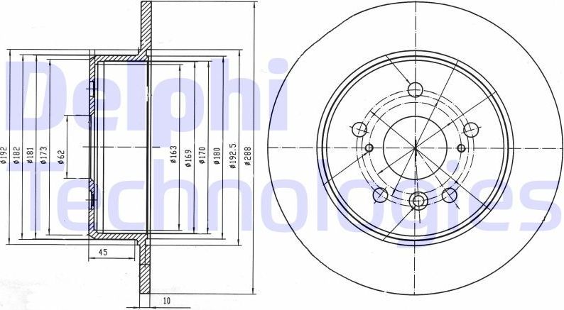 Тормозной диск Delphi. Артикул BG4156