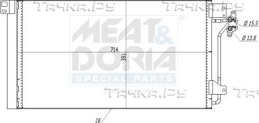 Радиатор кондиционера (конденсатор) Meat & Doria. Артикул 991182