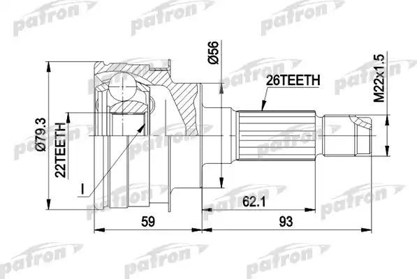 Шрус наружный (граната) Patron для Mazda MX-3 I 1991-1994. Артикул PCV1138