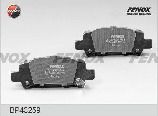 Тормозные колодки Fenox. Артикул BP43259