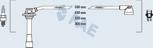 Высоковольтные провода (провода зажигания) (комплект) FAE для Mazda 626 V (GF) 1997-2002. Артикул 83262