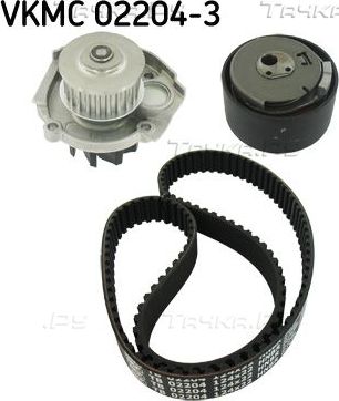 Помпа (водяной насос) с комплектом ремня ГРМ SKF для Fiat 500L I 2012-2026. Артикул VKMC 02204-3