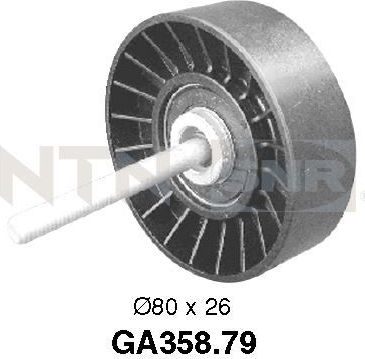 Направляющий (ведущий) ролик приводного поликлинового ремня NTN / SNR. Артикул GA358.79