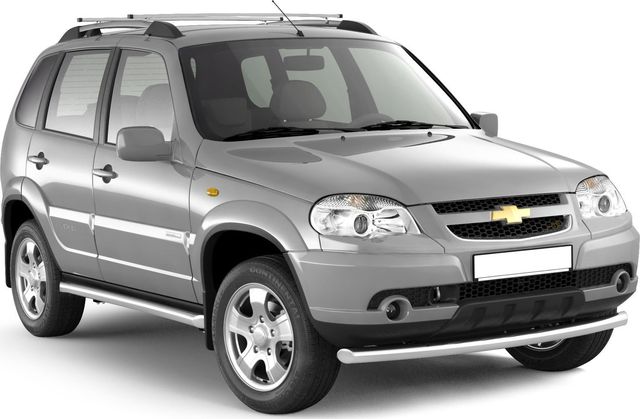 Рейлинги продольные PT Group Усиленные с поперечинами 1,35м для Chevrolet Niva 2002-2020 Серебристый муар. Артикул 02010703