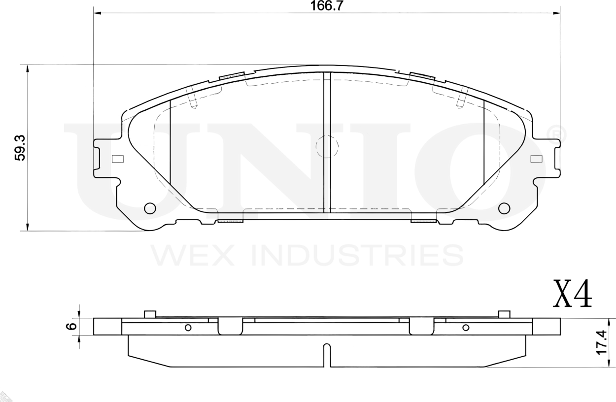 Колодки тормозные дисковые, комплект (Unio). Артикул BRP-20264