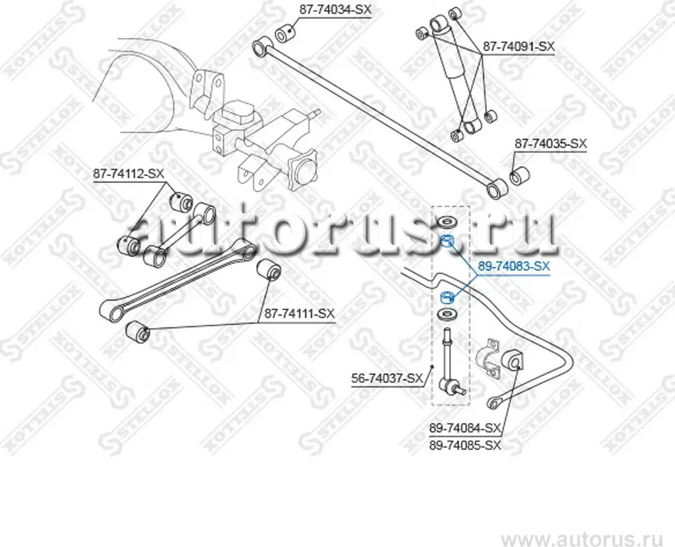 89-74083-SX_ВТУЛКА ТЯГИ СТАБИЛИЗАТОРА!/ NISSAN TERRANO R20 93> (Stellox). Артикул 8974083SX 