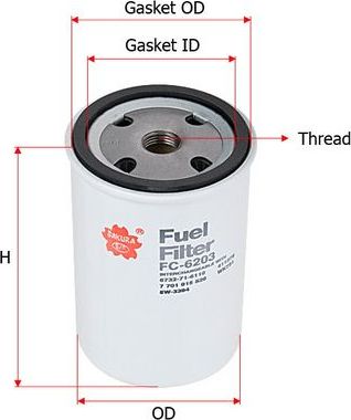 Топливный фильтр Sakura. Артикул FC-6203