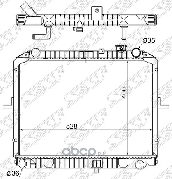 РАДИАТОР KIA BONGO III K2500K2700K3000HYUNDAI P (SAT). Артикул KI0007
