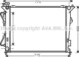Радиатор охлаждения двигателя AVA. Артикул HY2172