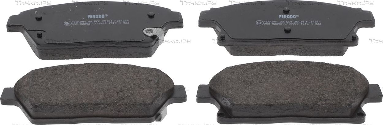 Тормозные колодки Ferodo Premier Eco Friction передние для Chevrolet Cruze I 2009-2015. Артикул FDB4264