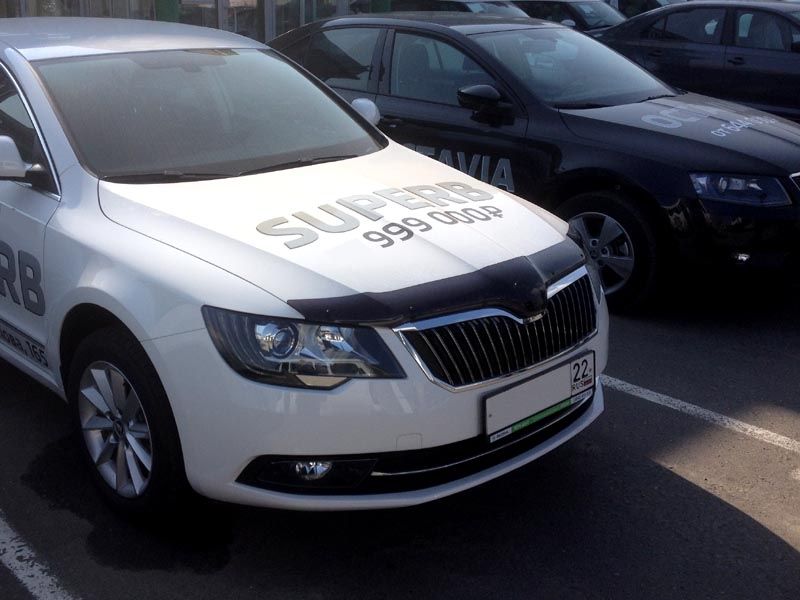 Дефлектор SIM для капота Skoda Superb II 2014-2015. Артикул SSCSUP1412