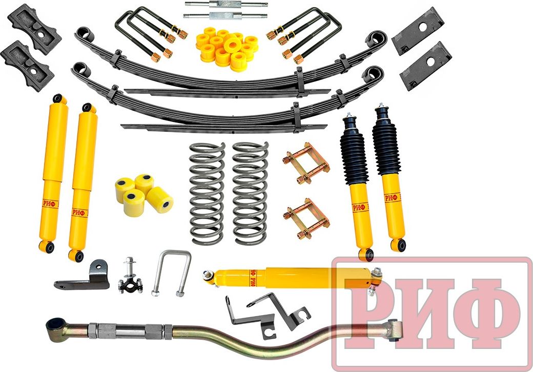 Лифт-комплект РИФ жесткий для УАЗ Patriot 2019-2026, лифт 50 мм. Артикул RIF-Patr19-C