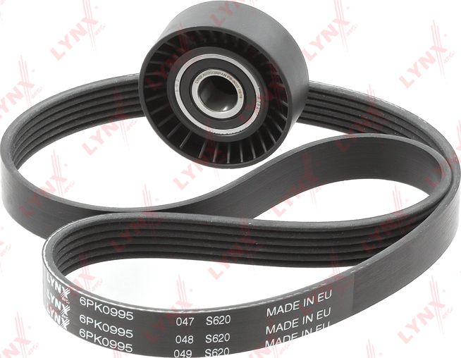 Приводной ремень поликлиновой с роликами (комплект) LYNXauto. Артикул PK-5034