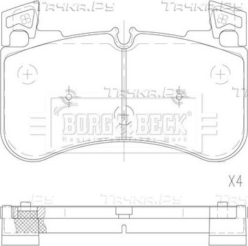 Тормозные колодки Borg & Beck. Артикул BBP2827