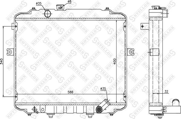 Радиатор охлаждения двигателя Stellox. Артикул 10-26607-SX