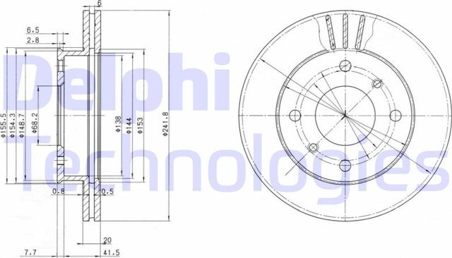 Тормозной диск Delphi. Артикул BG2632