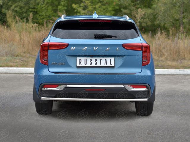 Защита RusStal заднего бампера d42 (секции) для Haval Jolion 1.5 2WD 2021-2026. Артикул HJOLZ-003992