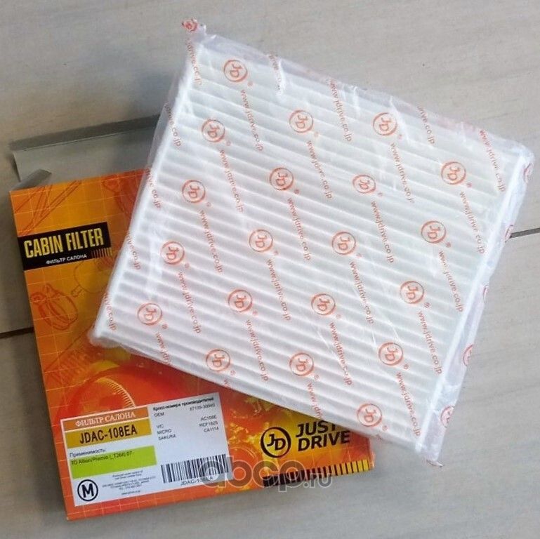 Фильтр салонный TOYOTA Corolla 02- Camry 06- RAV 4 (Just Drive). Артикул JDAC108EA