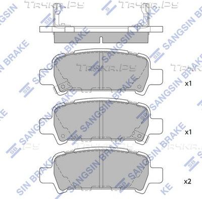 Тормозные колодки Sangsin Hi-Q задние для Subaru Outback II 2000-2003. Артикул SP2120
