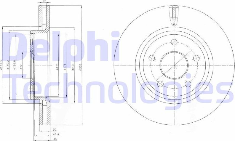 Тормозной диск Delphi. Артикул BG9058