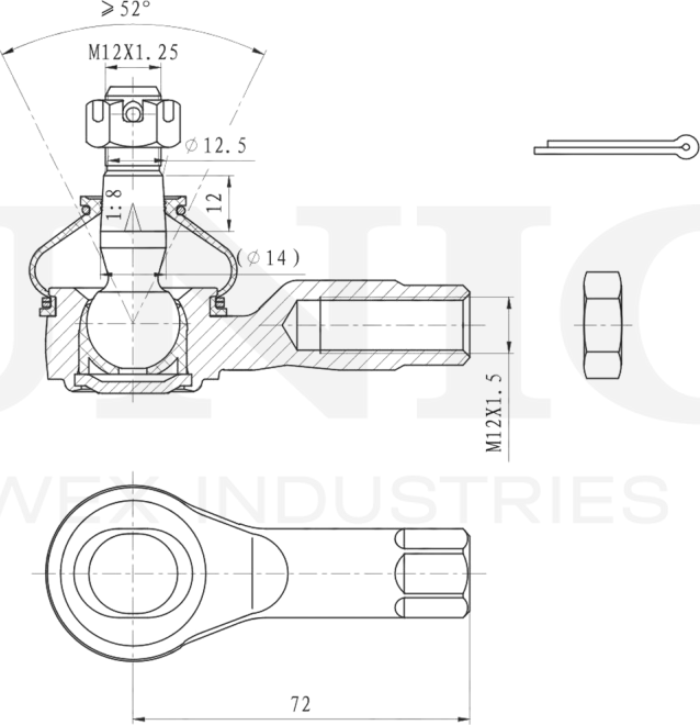 Наконечник рулевой тяги (Unio). Артикул SSP-10104
