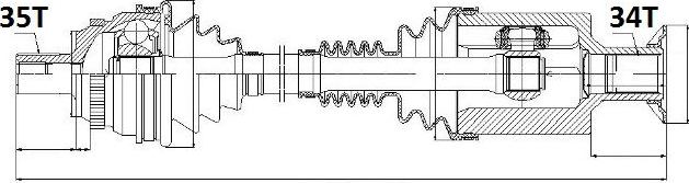 Полуось (привод в сборе, приводной вал) NTY. Артикул NPW-ME-022