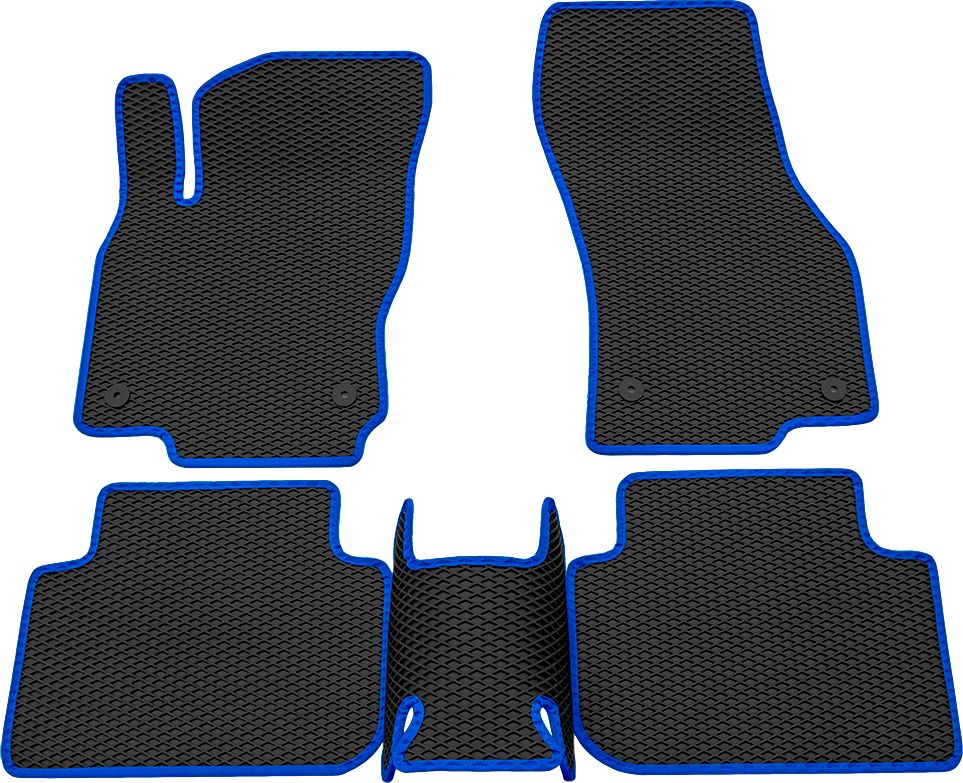 Коврики Rezkon EVA для салона Skoda Karoq 2020-2026 Синий кант. Артикул 9030035103