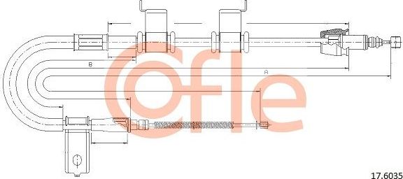 Трос ручника (тросик ручного тормоза) Cofle. Артикул 92.17.6035