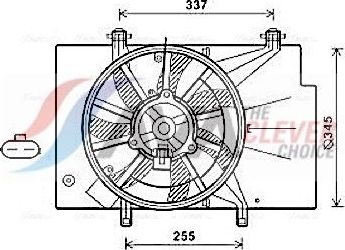 Вентилятор радиатора двигателя AVA (полимерный материал). Артикул FD7559