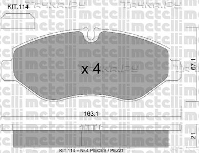 Тормозные колодки Metelli передние для IVECO Daily V 2011-2014. Артикул 22-0671-2