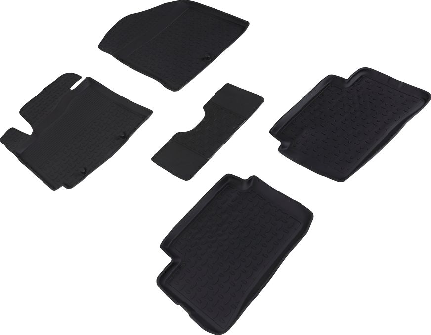 Коврики резиновые Seintex с высоким бортиком для салона Kia Picanto II 2011-2017. Артикул 82567