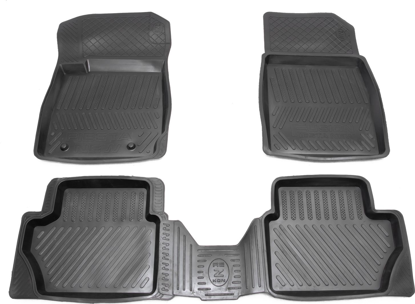 Коврики Rezkon резиновые для салона Ford Fiesta VI до рестайлинга 2008-2015. Артикул 1016005100