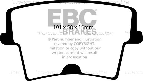 Тормозные колодки EBC Brakes задние для Dodge Charger V (LX) 2005-2010. Артикул DP21722/2