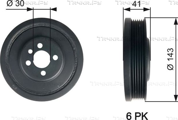Шкив коленвала Gates DriveAlign® для Volkswagen Multivan T6 2015-2026. Артикул TVD1001