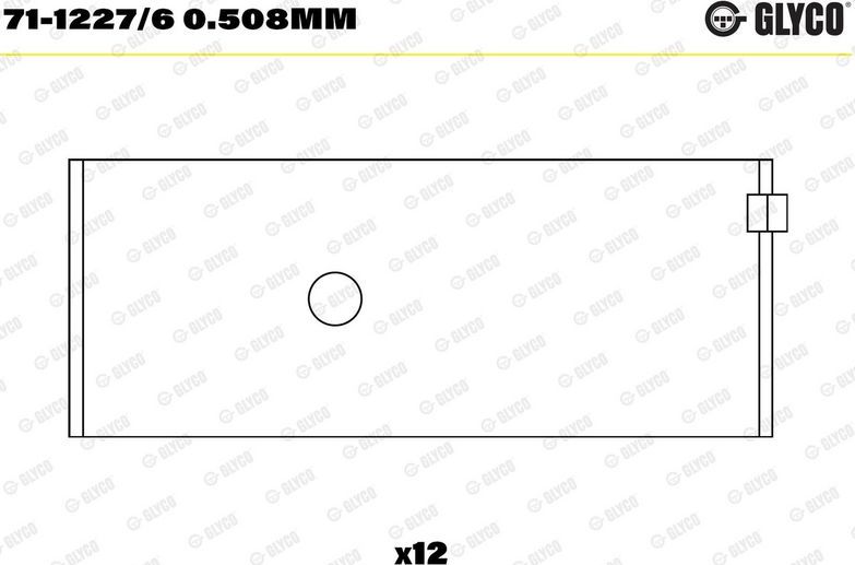 Вкладыши шатунные Glyco для Volvo  F10 1976-1983. Артикул 71-1227/6 0.508mm